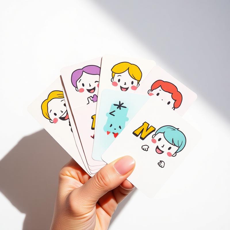 Emotion cards held in hand